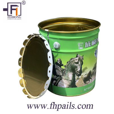 سطل روغن فلزی ۵ گالن با پوشش پیچ و تاب