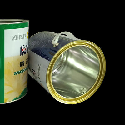 1 گالن رنگ روغن گرد قوطی های فلز آهن با دستگیره های پلاستیکی