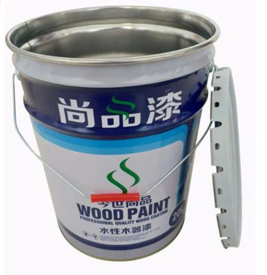 سطل رنگ دستگیره فلزی 20 لیتر با گاسکت لاستیکی و لوگو سفارشی